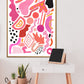 Abstract Shape Art / Abstract Print / Pink Print / Modern Art / Living Room Print / French Print / Wall Art / Geometric Print / Snug