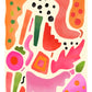 Abstract Shape Art / Abstract Print / Pink Colours Print / Colour / Living Room Print / French Print / Wall Art / Botanical Print / Snug