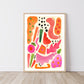 Abstract Shape Art / Abstract Print / Pink Colours Print / Colour / Living Room Print / French Print / Wall Art / Botanical Print / Snug