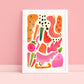 Abstract Shape Art / Abstract Print / Pink Colours Print / Colour / Living Room Print / French Print / Wall Art / Botanical Print / Snug