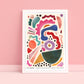 Abstract Shape Art / Abstract Print / Pink Colours Print / Colour / Living Room Print / French Print / Wall Art / Botanical Print / Lounge