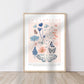 La Campagne / Floral Print / Butterfly Print / Still Life / Kitchen Print / French Print / Flower / Wall Art / Botanical / Botanical Print /