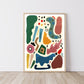 Abstract Shape Art / Abstract Print / Jewel Colours Print / Autumn / Living Room Print / French Print / Wall Art / Botanical Print / Snug