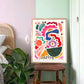 Abstract Shape Art / Abstract Print / Pink Colours Print / Colour / Living Room Print / French Print / Wall Art / Botanical Print / Lounge