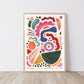 Abstract Shape Art / Abstract Print / Pink Colours Print / Colour / Living Room Print / French Print / Wall Art / Botanical Print / Lounge
