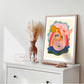 Under the Sea, kids cute mermaid print, cute bathroom print, colourful bathroom print, princess print, hand drawn kids print, little girl,