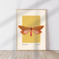 Moth Art, Insect Print, French, Vintage Art, Bright Print, Gallery Wall Print, Bedroom, A5, A4, A3, A2, A1, A0, Warm Colours, Boho, Vintage