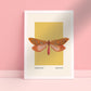 Moth Art, Insect Print, French, Vintage Art, Bright Print, Gallery Wall Print, Bedroom, A5, A4, A3, A2, A1, A0, Warm Colours, Boho, Vintage