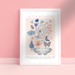 La Campagne / Floral Print / Butterfly Print / Still Life / Kitchen Print / French Print / Flower / Wall Art / Botanical / Botanical Print /