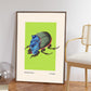 Beetle Art, Insect Print, French, Vintage Art, Bright Print, Gallery Wall Print, Bedroom, A5, A4, A3, A2, A1, A0, Green, Boho, Vintage