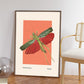 Grasshopper, Insect Print, French, Vintage, Bright Print, Gallery Wall Print, Bedroom, A5, A4, A3, A2, A1, A0, Warm Colours, Boho, Vintage
