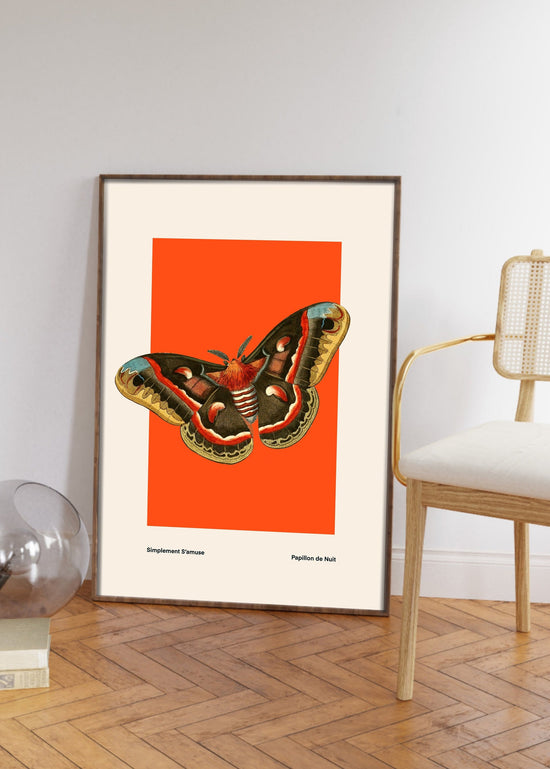 Butterfly on Orange | Unframed