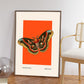 Butterfly Art, Insect Print, French, Vintage Art, Bright Print, Gallery Wall , Bedroom, A5, A4, A3, A2, A1, A0, Warm Colours, Boho, Vintage
