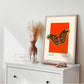 Butterfly Art, Insect Print, French, Vintage Art, Bright Print, Gallery Wall , Bedroom, A5, A4, A3, A2, A1, A0, Warm Colours, Boho, Vintage