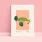Bug Art, Insect Print, French, Vintage Art, Bright Print, Gallery Wall , Bedroom, A5, A4, A3, A2, A1, A0, Warm Colours, Boho, Vintage