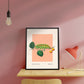 Bug Art, Insect Print, French, Vintage Art, Bright Print, Gallery Wall , Bedroom, A5, A4, A3, A2, A1, A0, Warm Colours, Boho, Vintage