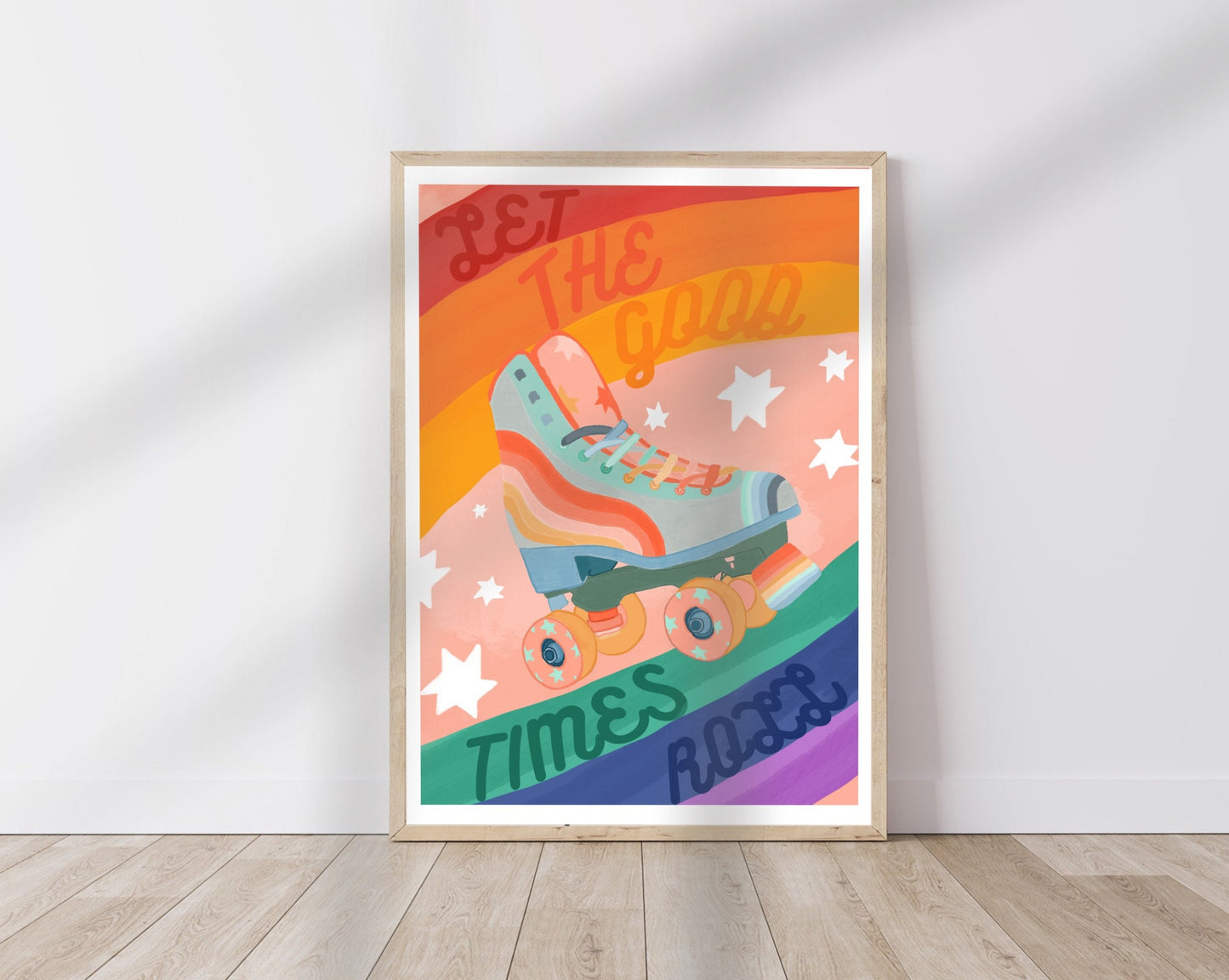 Rainbow Rollerskate | Unframed
