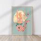 Kids cute mermaid print, Mermaid Bedroom, colourful kids print, mermaid kids, hand drawn kids print, little girl bedroom, gifts for her,