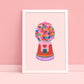 Bright Funky Print, Rainbow Bubble Gum, Kids Art Prints, Gallery Art Print, Colourful Rainbow Poster, A5, A4, A3 Kids Wall Art, Kids Rainbow