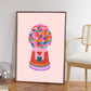 Bright Funky Print, Rainbow Bubble Gum, Kids Art Prints, Gallery Art Print, Colourful Rainbow Poster, A5, A4, A3 Kids Wall Art, Kids Rainbow