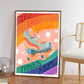 Bright Funky Kids Print, Kids Rainbow Room, Kids Art Prints, Fun Art Print, Colourful Rainbow Poster, A5, A4, A3 Kids Wall Art,
