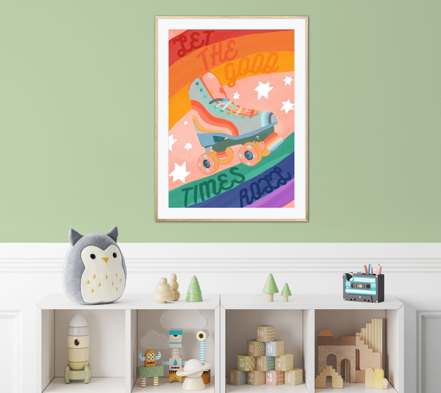 Rainbow Rollerskate | Unframed