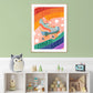 Bright Funky Kids Print, Kids Rainbow Room, Kids Art Prints, Fun Art Print, Colourful Rainbow Poster, A5, A4, A3 Kids Wall Art,