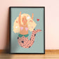Cute Mermaid | Unframed