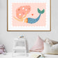 Beautiful Mermaid Print, Kids Mermaid Room, Kids Art Prints, Fun Art Print, Colourful Rainbow Poster, A5, A4, A3 Kids Wall Art,