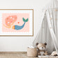 Beautiful Mermaid Print, Kids Mermaid Room, Kids Art Prints, Fun Art Print, Colourful Rainbow Poster, A5, A4, A3 Kids Wall Art,