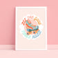 Roller Girl, Colourful Kids Print, Kids Art Prints, Gallery Art Print, Colourful Rainbow Poster, A5, A4, A3 Kids Wall Art, Kids Rainbow,