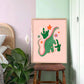 Cute Dino / Girls Dinosaur Print / Pink Dino / Nursery Art / Kids Room / Art / Print / Gifts for Her / kids / Rainbow / Colour Pop / Bright