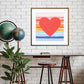 Bright Funky Print, Rainbow Heart Print, Kids Art Prints, Gallery Art Print, Colourful Rainbow Poster, Kids Wall Art, Kids Rainbow