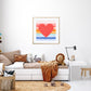 Bright Funky Print, Rainbow Heart Print, Kids Art Prints, Gallery Art Print, Colourful Rainbow Poster, Kids Wall Art, Kids Rainbow