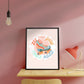 Roller Girl, Colourful Kids Print, Kids Art Prints, Gallery Art Print, Colourful Rainbow Poster, A5, A4, A3 Kids Wall Art, Kids Rainbow,