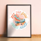 Roller Girl, Colourful Kids Print, Kids Art Prints, Gallery Art Print, Colourful Rainbow Poster, A5, A4, A3 Kids Wall Art, Kids Rainbow,