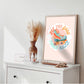 Roller Girl, Colourful Kids Print, Kids Art Prints, Gallery Art Print, Colourful Rainbow Poster, A5, A4, A3 Kids Wall Art, Kids Rainbow,