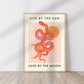 Live By The Sun / Snake Print / Moon Print / Zodiac Print / Boho Print / Quote Print / Wall Art / Quirky / pink Print /