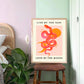 Live By The Sun / Snake Print / Moon Print / Zodiac Print / Boho Print / Quote Print / Wall Art / Quirky / pink Print /