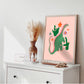 Cute Dino / Girls Dinosaur Print / Pink Dino / Nursery Art / Kids Room / Art / Print / Gifts for Her / kids / Rainbow / Colour Pop / Bright