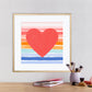 Bright Funky Print, Rainbow Heart Print, Kids Art Prints, Gallery Art Print, Colourful Rainbow Poster, Kids Wall Art, Kids Rainbow