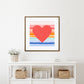Bright Funky Print, Rainbow Heart Print, Kids Art Prints, Gallery Art Print, Colourful Rainbow Poster, Kids Wall Art, Kids Rainbow