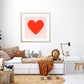 Heart Print, pink Heart Print, Kids Art Prints, Gallery Art Print, Heart Poster, Kids Wall Art, Kids, Red and Pink Print