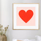Heart Print, pink Heart Print, Kids Art Prints, Gallery Art Print, Heart Poster, Kids Wall Art, Kids, Red and Pink Print