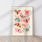 Love Bug / butterfly Print / pretty Print / Still Life / bedroom Print / illustration Print / Butterfly / Wall Art / Botanical Print / Cute