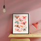 Love Bug / butterfly Print / pretty Print / Still Life / bedroom Print / illustration Print / Butterfly / Wall Art / Botanical Print / Cute