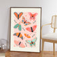 Love Bug / butterfly Print / pretty Print / Still Life / bedroom Print / illustration Print / Butterfly / Wall Art / Botanical Print / Cute