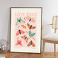 Love Bugs / Butterfly Art Print / Love Art Print / Pink Art / Gallery Wall Art / Gallery Print / Kitchen Art / Bedroom Art