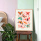Love Bug / butterfly Print / pretty Print / Still Life / bedroom Print / illustration Print / Butterfly / Wall Art / Botanical Print / Cute