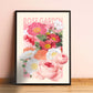 Rose Garden Print, Flower Bouquet Print, French Art Print, Floral Print, Botanical Print, Bedroom, A5, A4, A3, A2, A1, A0, Cream, Pastel,